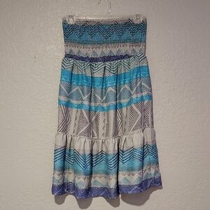 American Eagle Outfitters Blue and Gray Tube Top Dress